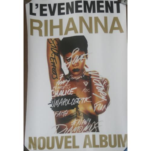 Tres Rare Plv Autocollante Rihanna Nouvel Album 30x45 Cm Officielle