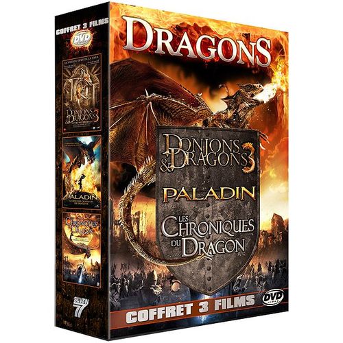 Dragons - Coffret 3 Films : Donjons & Dragons 3 : Le Livre Des Ténèbres + Paladin - Le Dernier Chasseur De Dragons + Les Chroniques Du Dragon - Pack