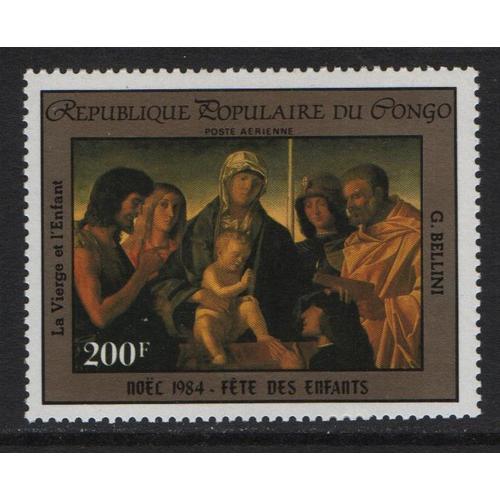 République Populaire Du Congo, Timbres-Poste Aérienne Y & T N° 330, 1985 - G. Bellini, La Vierge Et L' Enfant