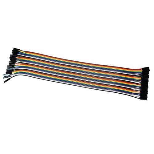 Cable DuPont 40P double extr¿¿mit¿¿ 1P-1P, longueur totale 30CM, cable femelle de couleur 2.54MM vers connecteur femelle M7, -embase ¿¿ broches/embase femelle/rang¿¿e de fils------