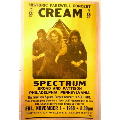 Cream Affiche De Concert 1 Er Novembre 1968