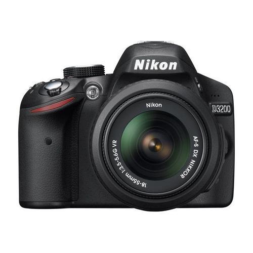 Nikon D3200 Reflex 24.2 Mpix - 3 x zoom optique objectif AF-S VR DX 18-55 mm - noir