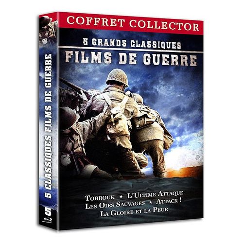 5 Classiques Films De Guerre : L'ultime Attaque (Zulu Dawn) + Les Oies Sauvages + La Gloire Et La Peur + Attack! (Attaque) + Tobrouk - Commando Vers L'enfer - Pack - Blu-Ray