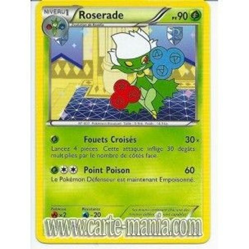 Carte Pokémon Roserade 14/124 Noir & Et Blanc Dragons Exaltés Rare Fr Neuve