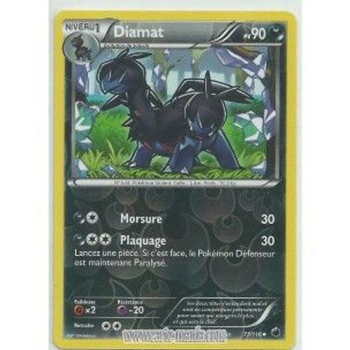 Carte Pokémon 77/116 Diamat Holo Reverse N&b Glaciation Plasma Neuve