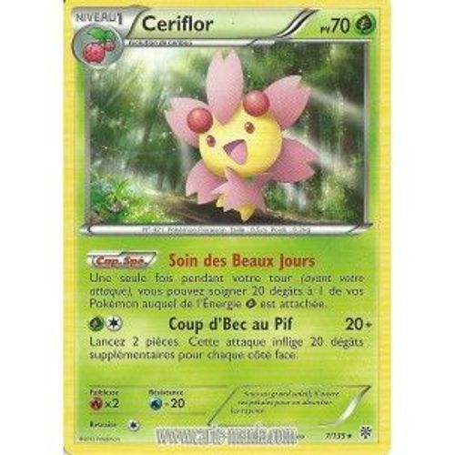 Carte Pokémon Ceriflor 7/135 Noir & Blanc Tempete Plasma Neuf