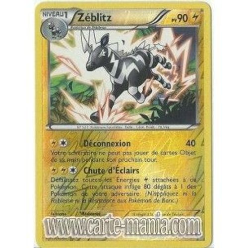 Carte Pokémon Zeblitz Holo Reverse 48/99 Noir & Et Blanc Destinees Futures Neuve