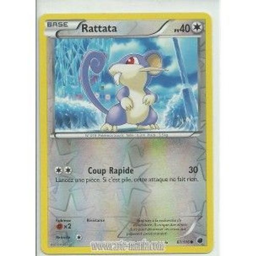 Carte Pokémon 87/116 Rattata Holo Reverse N&b Glaciation Plasma Neuve