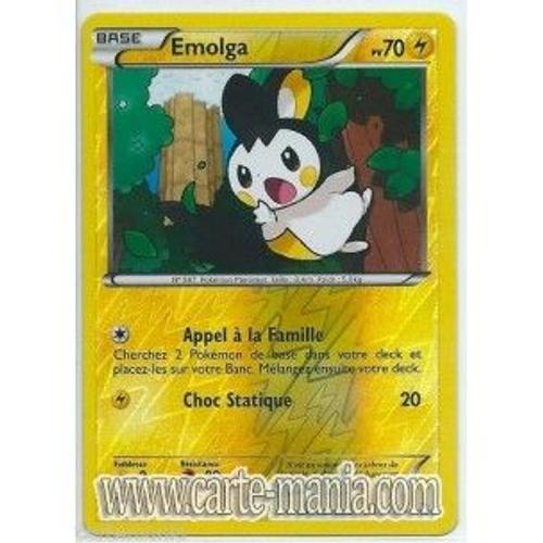 Carte Pokémon Emolga Holo Reverse 45/124 Noir & Blanc Dragons Exaltés Neuve