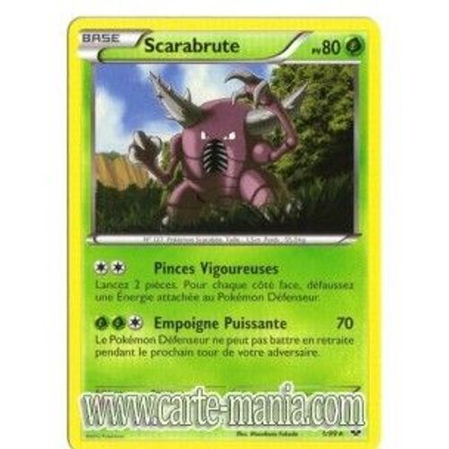 Carte Pokémon Scarabrute 1/99 Noir & Et Blanc Destinees Futures Rare Fr Neuve