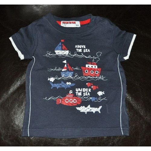Tee Shirt Marine - Prends Ton Pouce - T. 9 Mois - Neuf