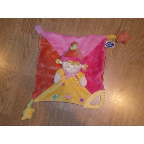 Doudou Peluche Clown Lutin Garçon Fille Plat Etoile Attache Tetine Anneau Dentition Bonhomme Rose Orange Leclerc Mots D'enfants