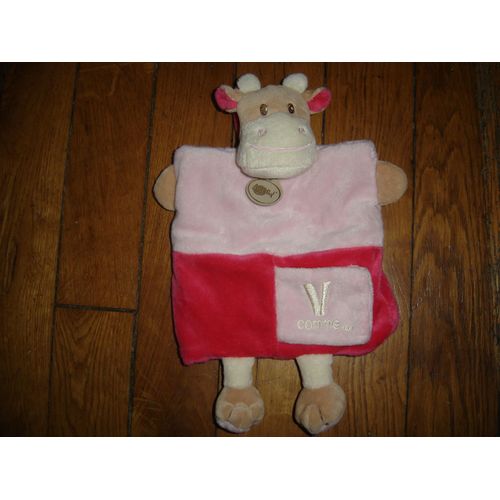 Doudou Marionnette Vache Rose Baby Nat