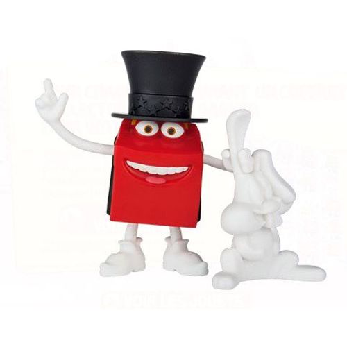 Jouet Happy/ Figurine Happy Magicien Avec Lapin Et Chapeau + Cartes (Happy Meal Mc Donald's)