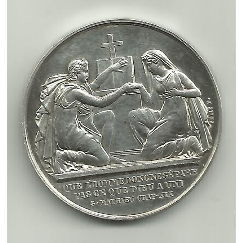 Medaille De Mariage Petit F. 1863 Argent