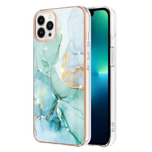Étui Pour Iphone 15 Pro Max Pare-Chocs Doux Slim Tpu Protection Motif De Marbre - Vert