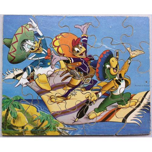 Ancien Puzzle Walt Disney - Les Trois Caballeros - Année 1950 - Editions Vera -
