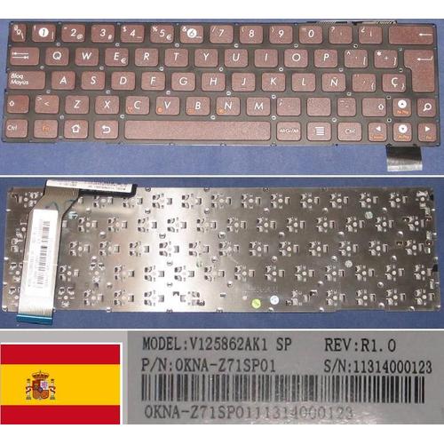 Clavier Qwerty Espagnol / Spanish Pour ASUS Eee Pad Slider SL101 Series, Bronze, Model: 0KNA-Z71SP01, P/N: V125862AK1
