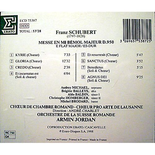 Messe En Mi Bemol Majeur - Armin Jordan