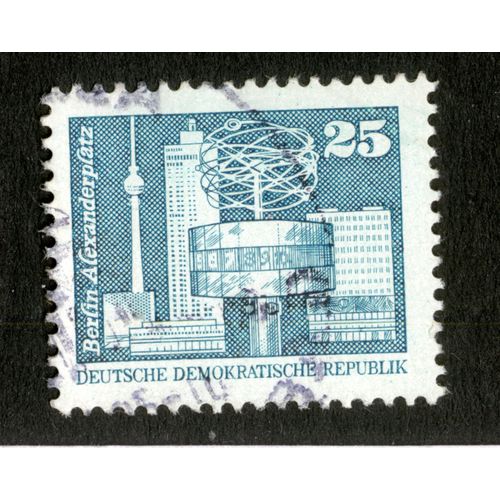 Timbre Oblitéré Deutsche Demokratische Republik, Berlin Alexanderplatz, 25