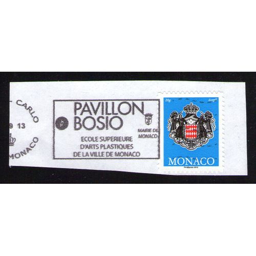 Monaco Oblitéré Thème Pavillon Bosio Écopli Bleu Validité Permanente Blason