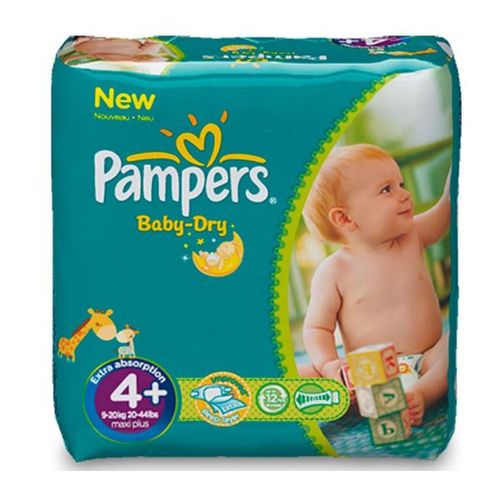 Couches Pampers - Baby Dry -  Taille 4+ (10-15 Kg) - Pack Économique 1 Mois De Consommation (X152 Couches)