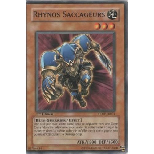 Carte Yu-Gi-Oh! "Rhynos Saccageurs" Rare Cdip-Fr031