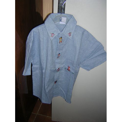 Chemise Madagascar Brodée Main 100% Coton.