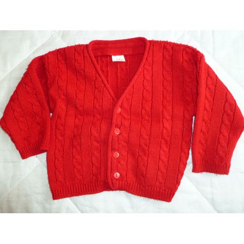 Gilet Gilet Rouge Torsadé Taille 12 Mois
