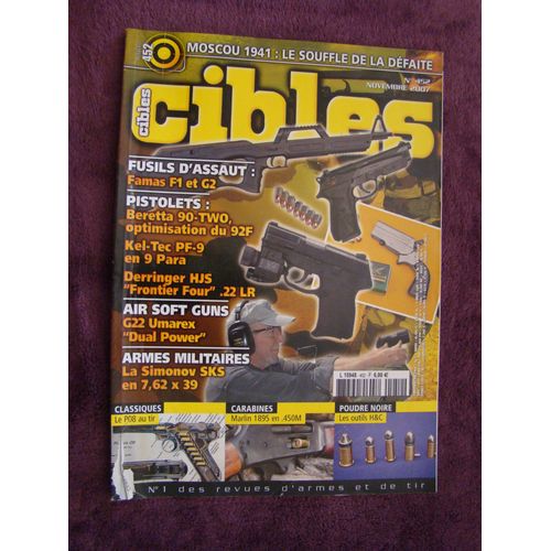 Cibles N° 452 Famas F1 Et G2 Beretta 90 Two Kel Tec Pf9 Derringer Hjs Frontier Four Air Sofr Guns G22 Umarex Dual Power Armes Militaires Simonov Sks  Le P08 Au Tir Carabines Marlin 1895 En 450m Les Outils De La Poudre Noire H&c 452