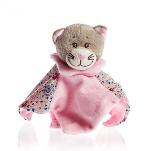 Doudou Peluche Plat Chat Bengy Rose Fleur Jouet Eveil Bebe Naissance