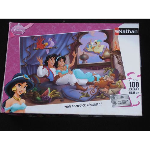 Puzzle 100 Pieces - Nathan - Histoire D'ampour Aladdin - 6ans Et +