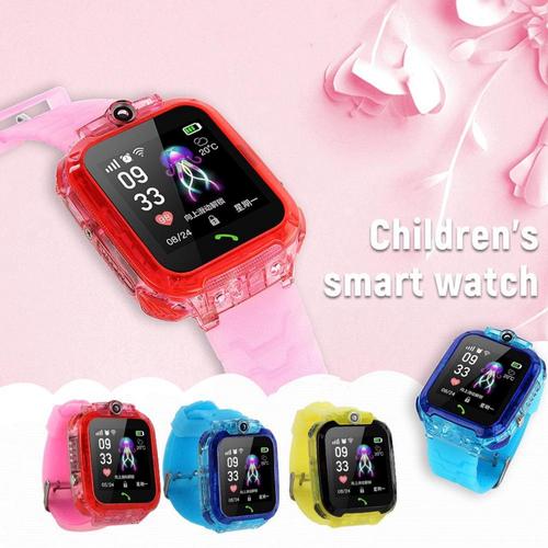 S12 Montre Intelligente Téléphone Des Enfants Avec Écran Hd Ip67 Horloge Gps Étanche Chat Vidéo Appuyez Sur L'écran Montre Intelligente - Bleu