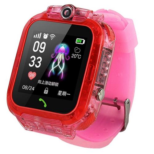 S12 Montre Intelligente Téléphone Des Enfants Avec Écran Hd Ip67 Horloge Gps Étanche Chat Vidéo Appuyez Sur L'écran Montre Intelligente - Rose