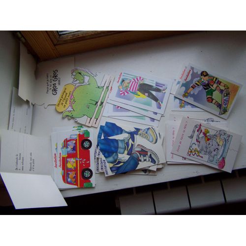 Lot De 20 Cartes Invitation Fête Enfant 4 Modeles Chat Pompiers... + 4 Cartes Merci Dinosaure