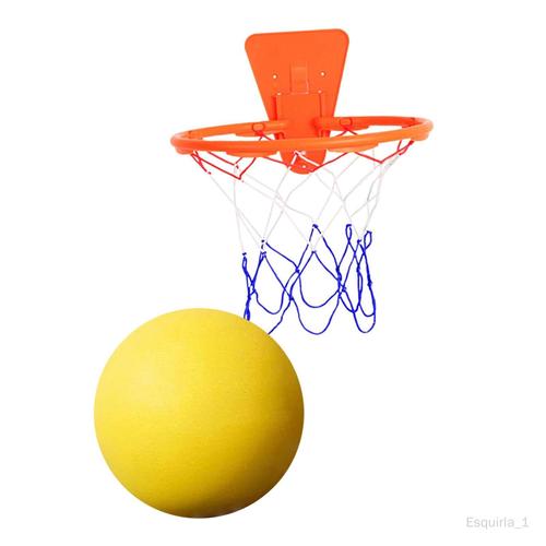 Ballon De Basket-Ball Silencieux Avec Cerceau, Pratique Flexible, Jouets Jaune Taille 3