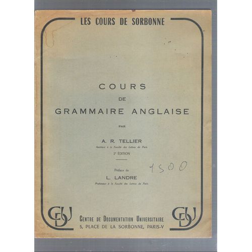 Cours De Grammaire Anglaise
