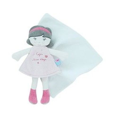 Doudou Poupee Rose Cajou Sucre D'orge Jouet Peluche Poupee Brune Coeur Carre De Coton  Sucre Dorge