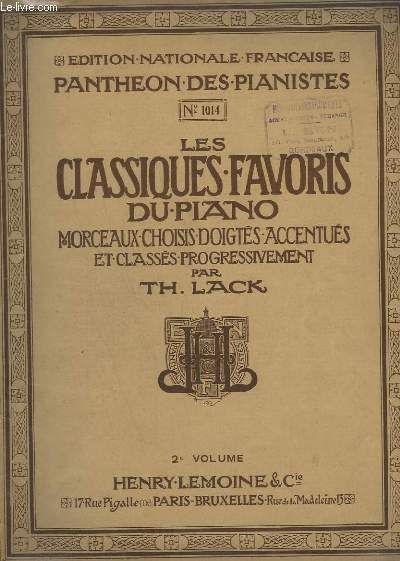 Les Classiques Favoris Du Piano - Volume 2 - N°1014.