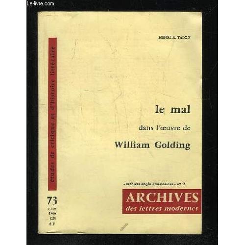 Le Mal Dans L Oeuvre De William Golding.