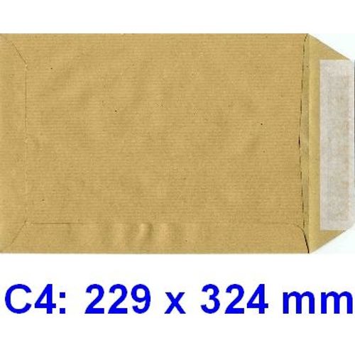 500 Pochettes ( Enveloppes ) Papier Kraft C4 229x324 Mm Sans Fenetre