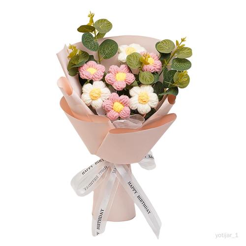 Bouquet de fleurs au crochet déjà réalisé, décoration pour la fête des mères Rose