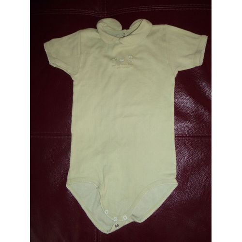 Body Vert Petit Bateau Avec Petit Col Taille 2 Ans
