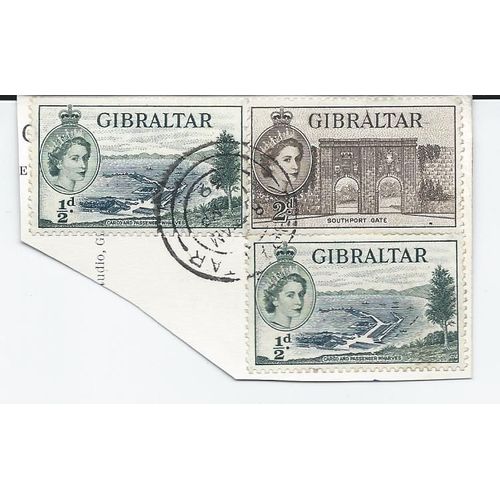 Trois Timbres De Gibraltar Sur Coi De Carte Postale