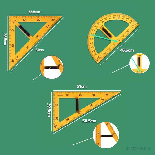 Kits De Règles De Géométrie Mathématique, Grand Triangle Numérique Pour 3 Pièces