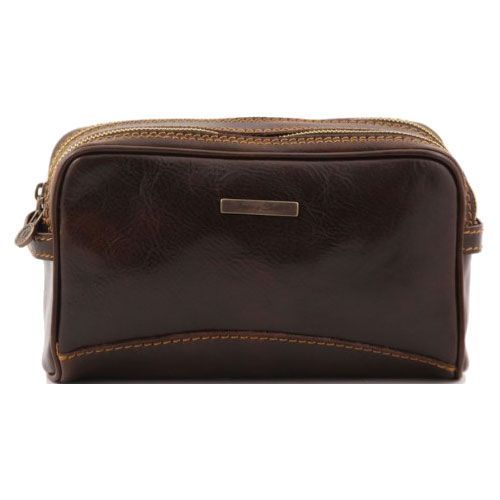 Tuscany Leather - Trousse De Toilette En Cuir - Marron Foncé - Homme