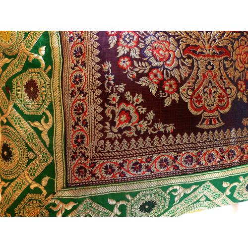 Housse De Coussin "Maharaja" En Brocart De Soie - Coussin Oriental Nord De L'inde - 41cm X 41cm