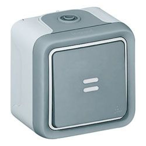 Legrand LEG69907 Poussoir lumineux apparent complet Gris Plexo