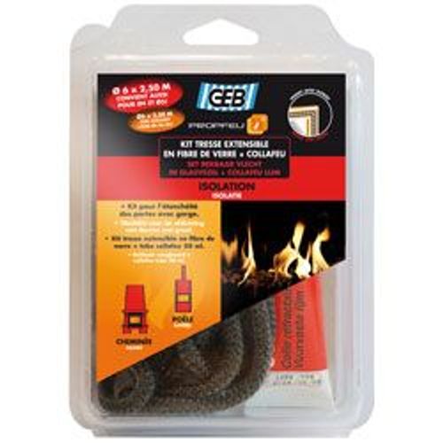 GEB TRESSE FIBRE VERRE EXT.D.6MM2.50M KIT