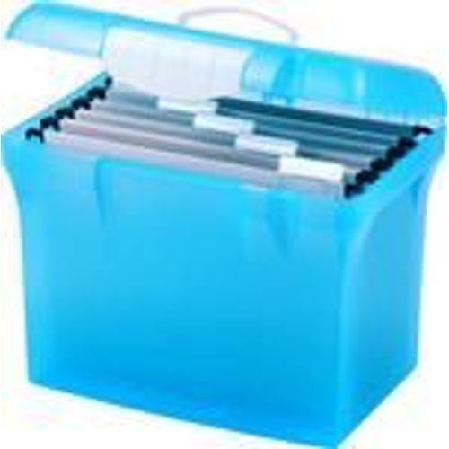 Valisette Pour Dossiers Suspendus "Class' N Go", Bleu Translucide, Livrée Avec 5 Dossiers Suspendus